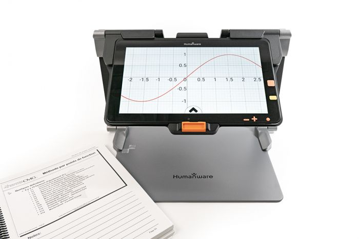 Image of the Connect 12- Smart Portable HD Magnifier viewing a math equation on a desktop