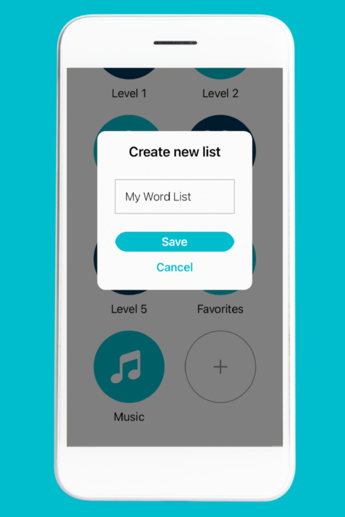 Image of the Taptilo App on an animated iPhone creating a new list in the app